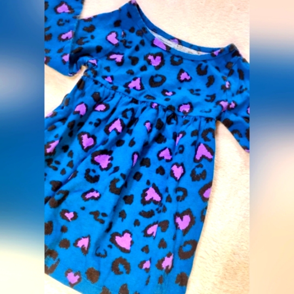 Wonder Nation Blue and Purple Leopard Print Dress